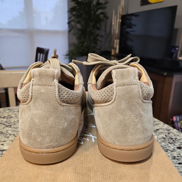 NEW Christian Louboutin Light Beige Suede Tutti Rui Sneakers Size 37.5 - Picture 6 of 12